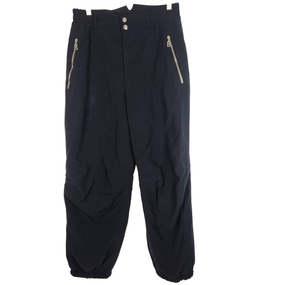 Vintage Bogner Snow Pants Womens 12 Black Insulated Nylon Skiing USA 90s